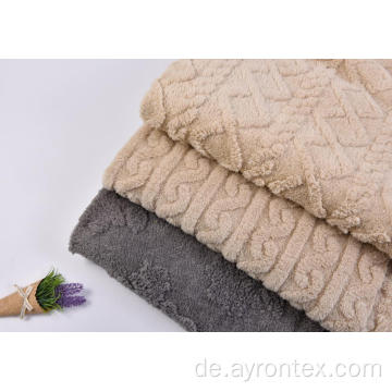 Weiches Handgefühl Polyester Jacquard Sherpa Fleece Fabric